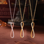 CZ Pave Infinity Loop Pendant Necklace & Curved Bar Bracelet Set