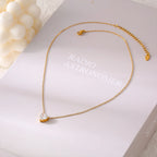 Heart CZ Layered Pendant Necklace