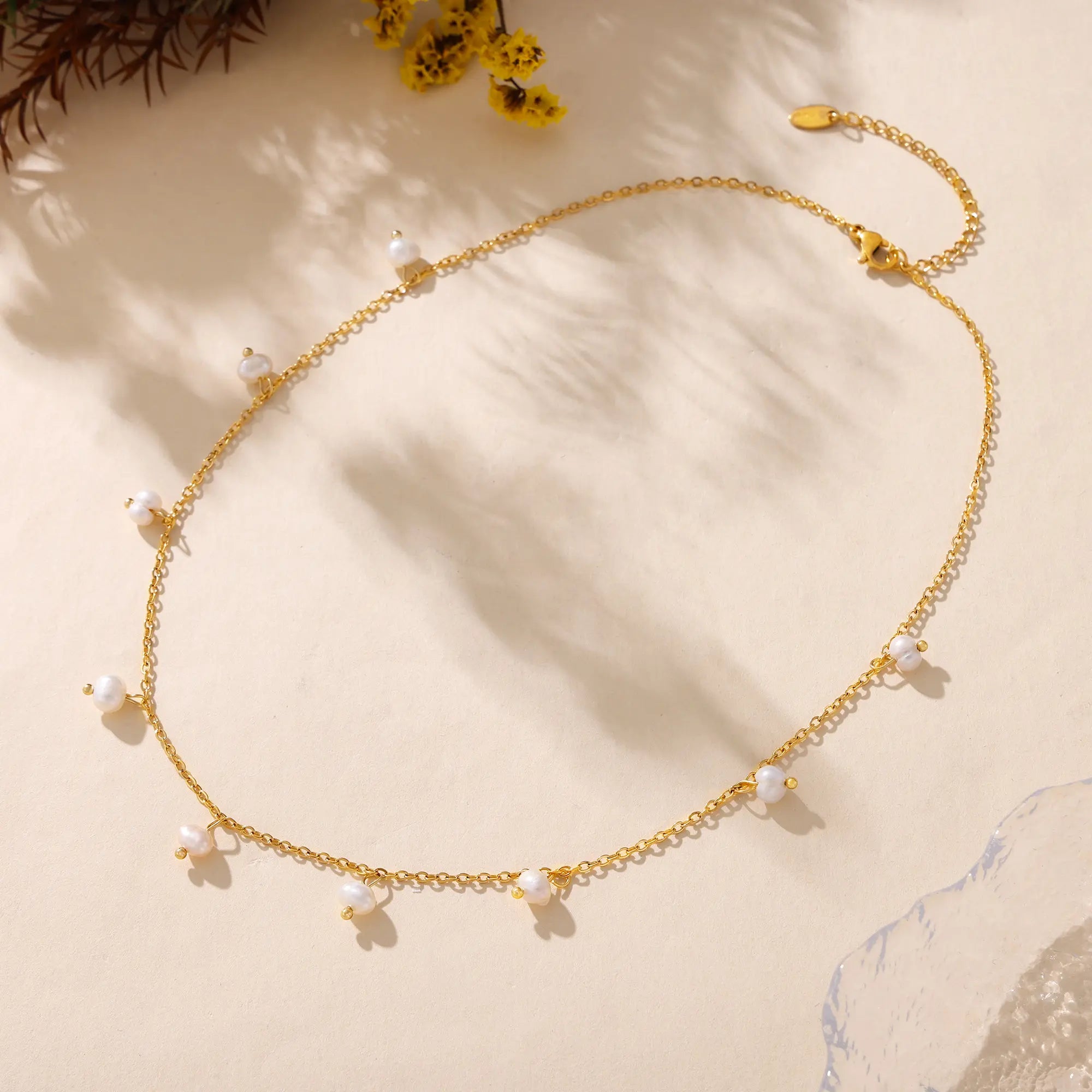 French Style Genuine Freshwater Pearl Drop Necklace