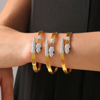 Pave Crystal Snake Motif Cutout Hinge Bangle