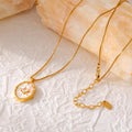 Vintage Oval Mother of Pearl Pendant Necklace