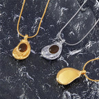 Vintage Oval Tiger's Eye Pendant Necklace
