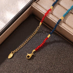 Dopamine Colorful Beaded CZ Charm Choker Necklace