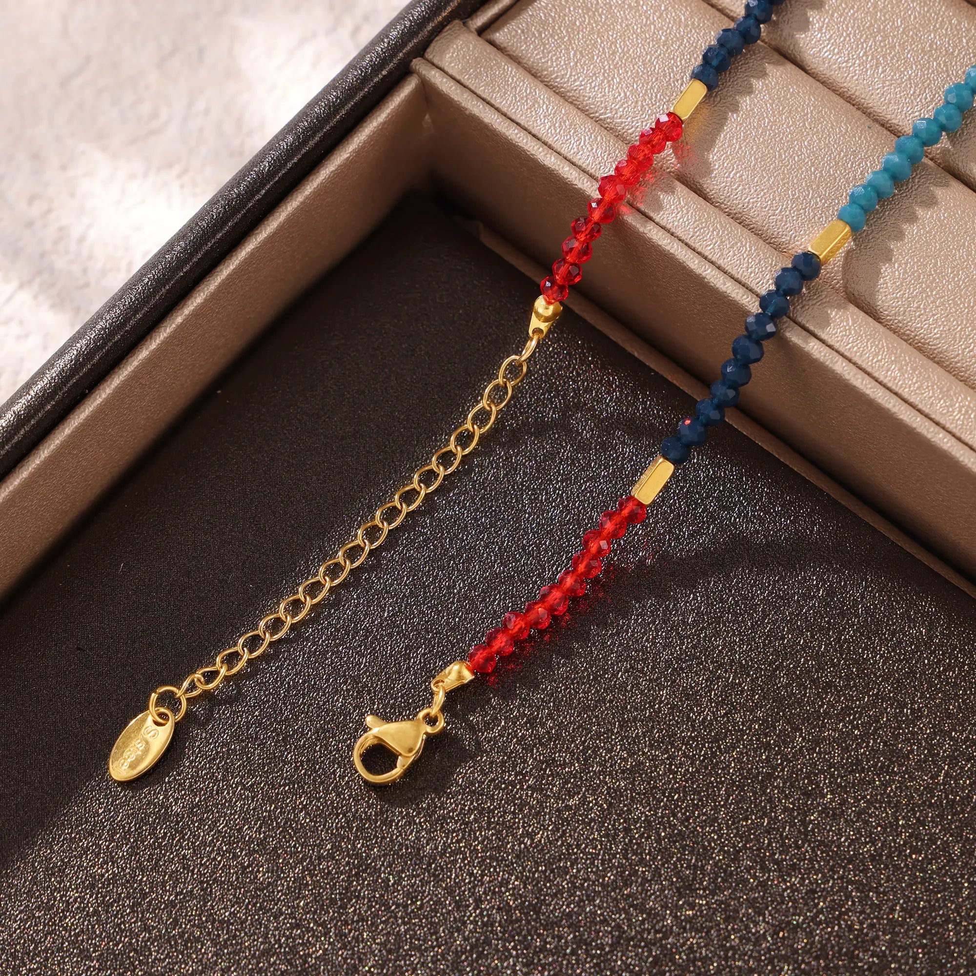 Dopamine Colorful Beaded CZ Charm Choker Necklace
