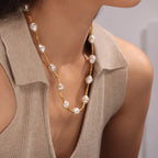French Vintage Baroque Pearl Beaded Choker Necklace