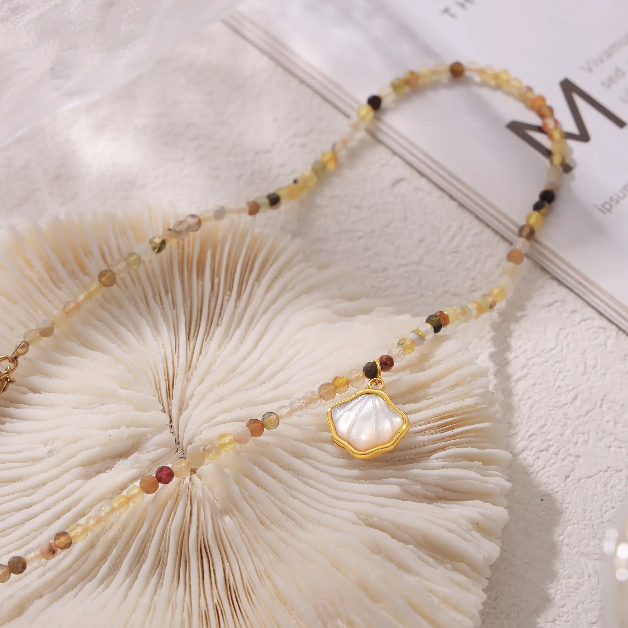 Bohemian Natural Stone Beaded Choker Necklace